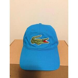 Lacoste Big Croc Cotton Adjustable Turquoise Cap